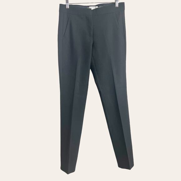 MaxMara Solid Black Mid Rise Slim Straight Wool Trouser...